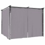 Cenador con cortinas acero gris antracita 3x3 m