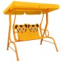 Banco balancín para niños tela amarillo 115x75x110 cm