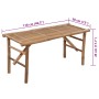 Banco de jardín plegable con cojín bambú 118 cm