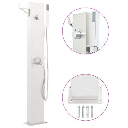 Grifo para ducha de jardín acero inoxidable 110 cm en Accesorios para piscinas y spa | Comprar online en Foro24