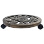 Soporte con ruedas de plantas 6 uds plástico color bronce 38 cm