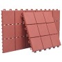 Baldosas de terraza 10 uds plástico rojo 30,5x30,5 cm