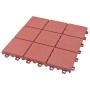 Baldosas de terraza 10 uds plástico rojo 30,5x30,5 cm