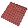 Baldosas de terraza 10 uds plástico rojo 30,5x30,5 cm