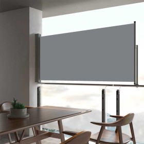 Toldo lateral retráctil de jardín gris 60x300 cm