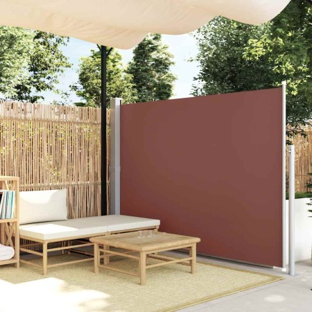 Toldo lateral retráctil de jardín marrón 170x300 cm