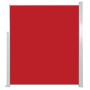 Toldo lateral retráctil de jardín rojo 100x500 cm