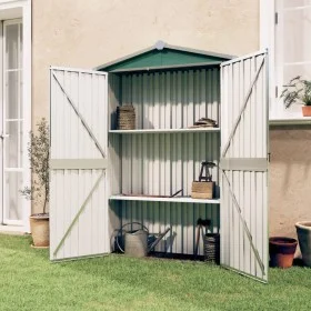 Cobertizo de jardín acero galvanizado verde 116x45x175cm de vidaXL, Cobertizos - Ref: Foro24-46301, Precio: 131,55 €, Descuen...