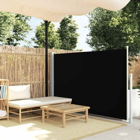Toldo lateral retráctil de jardín negro 140x500 cm