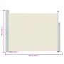 Toldo lateral retráctil de jardín color crema 140x500 cm