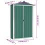 Cobertizo de jardín acero galvanizado verde 116x45x175cm