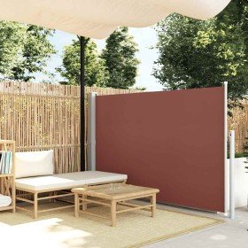 Toldo lateral retráctil de jardín marrón 140x500 cm