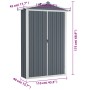 Gartenschuppen aus grau verzinktem Stahl, 116 x 45 x 175 cm von vidaXL, Schuppen - Ref: Foro24-46302, Preis: 135,85 €, Rabatt: %