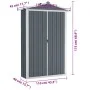 Gartenschuppen aus grau verzinktem Stahl, 116 x 45 x 175 cm von vidaXL, Schuppen - Ref: Foro24-46302, Preis: 125,86 €, Rabatt: %