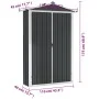 Gartenhaus aus verzinktem Stahl in Anthrazit, 116 x 45 x 175 cm von vidaXL, Schuppen - Ref: Foro24-46303, Preis: 134,98 €, Ra...