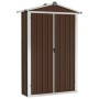 Cobertizo de jardín acero galvanizado marrón 116x45x175 cm de vidaXL, Cobertizos - Ref: Foro24-46304, Precio: 122,52 €, Descu...