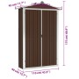 Cobertizo de jardín acero galvanizado marrón 116x45x175 cm de vidaXL, Cobertizos - Ref: Foro24-46304, Precio: 122,52 €, Descu...