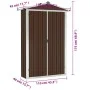 Galvanized steel garden shed brown 116x45x175 cm by vidaXL, Sheds - Ref: Foro24-46304, Price: 120,30 €, Discount: %