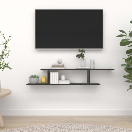 Wandregal für TV Sperrholz schwarz 125x18x23cm von vidaXL, Regale und Regale - Ref: Foro24-806990, Preis: 32,07 €, Rabatt: %