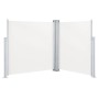 Toldo lateral doble retráctil de jardín color crema 170x600 cm