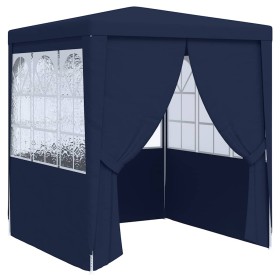 Carpa profesional para fiestas con paredes azul 90 g/m² 2x2 m