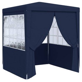 Carpa profesional para fiestas con paredes azul 90 g/m² 2x2 m