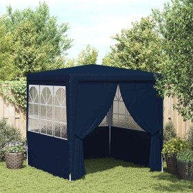 Carpa profesional de fiestas con paredes azul 90 g/m² 2,5x2,5 m