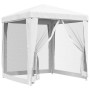 Carpa para celebraciones con 4 paredes de malla blanco 2x2 m