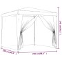 Carpa para celebraciones con 4 paredes de malla blanco 2,5x2,5m