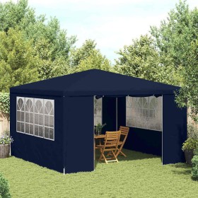 Carpa profesional para fiestas con paredes azul 90 g/m² 4x4 m