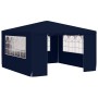 Carpa profesional para fiestas con paredes azul 90 g/m² 4x4 m