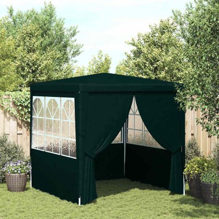 Carpa profesional para fiestas con paredes verde 90 g/m² 2x2 m