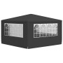 Carpa profesional para fiestas con paredes gris 90 g/m² 4x4 m
