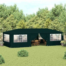 Carpa profesional para fiestas con paredes verde 90 g/m² 4x9 m