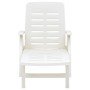 Tumbona plegable de plástico blanco