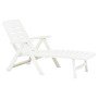 Tumbona plegable de plástico blanco