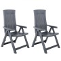 Sillas de jardín reclinables 2 unidades plástico gris antracita