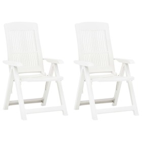 Sillas de jardín reclinables 2 unidades plástico blanco