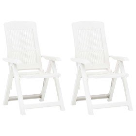 Sillas de jardín reclinables 2 unidades plástico blanco