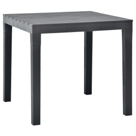 Mesa de jardín de plástico gris antracita 78x78x72 cm