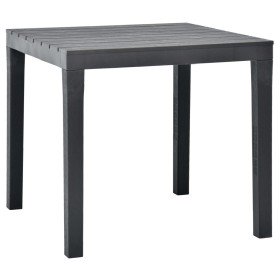 Mesa de jardín de plástico gris antracita 78x78x72 cm