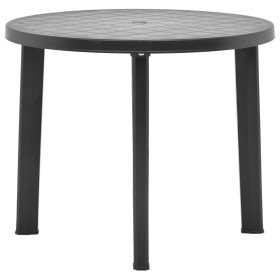 Mesa de jardín de plástico gris antracita 89 cm