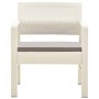 Juego de muebles de jardín 3 piezas plástico blanco