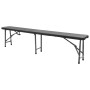 Bancos de jardín plegables 2 unidades HDPE negro 180 cm en Bancos de jardín | Comprar online en Foro24