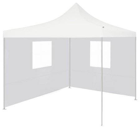 Carpa plegable profesional con 2 paredes acero blanco 3x3 m en Carpas y cenadores | Comprar online en Foro24