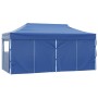 Carpa plegable profesional con 4 paredes acero azul 3x6 m