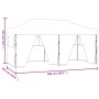 Carpa plegable profesional con 4 paredes acero antracita 3x6 m