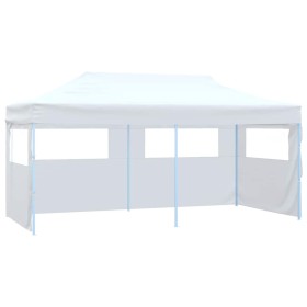 Carpa plegable profesional con 4 paredes acero blanco 3x6 m