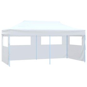 Carpa plegable profesional con 4 paredes acero blanco 3x6 m