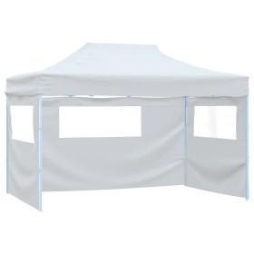 Carpa plegable para celebraciones con 3 paredes blanco